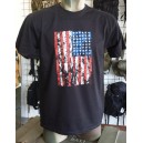 T-SHIRT STAMPA USA FLAG NERA